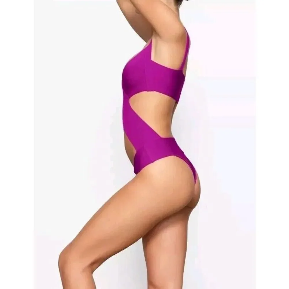 SKIMS Knit Swim Bandage Monokini ‎ 1 Piece Bodysuit Sz 4x Onyx MSRP $108 NWT